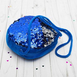 Мягкая сумочка «Хамелеон», круглая, цвет серебристо-синий