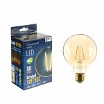 Лампа светодиодная Uniel Vintage, G95, E27, 4 Вт, 230 В, шар, золотистая колба