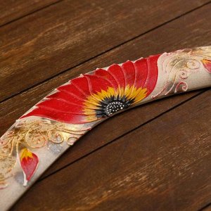 Сувенир из дерева "Бумеранг" алый цветок 50х12х1 см