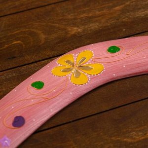 Сувенир из дерева "Бумеранг" розовый 50х12х1 см