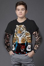 Футболка с длинным рукавом &quot;Тату&quot;,чёрный 122