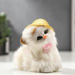 Пушистик &quot;Котёнок в шляпке&quot; МИКС 11,5х11,5х9 см