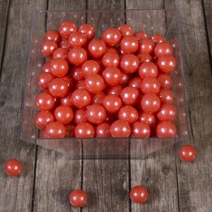 Кондитерская посыпка «Сахарные шарики» 10 мм, красные, перламутровые, 50 г