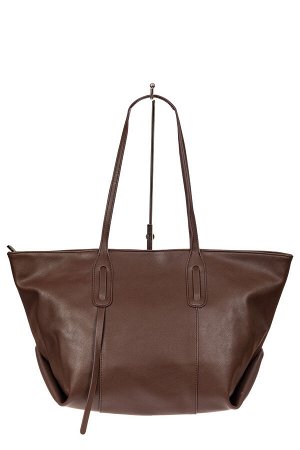 Трапециевидная сумка из кожи, цвет коричневый