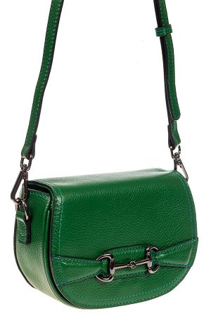 Маленькая сумка-почтальонка из натуральной кожи, цвет зеленый