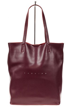 Кожаная сумка шоппер, цвет бордовый
