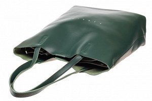 Кожаная сумка шоппер, цвет зелёный