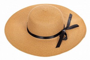 Соломенная летняя шляпка коричневого цвета