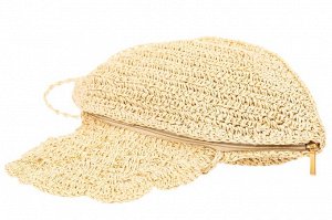 Плетеная сумка кросс-боди из джута с декором бусинами, цвет молочный