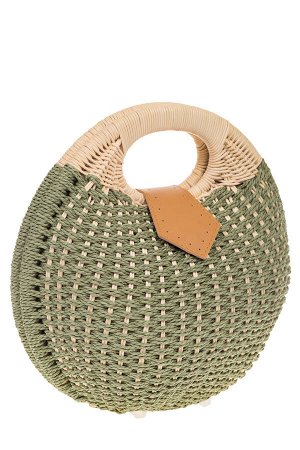 Соломенная сумка-шар оливкового цвета