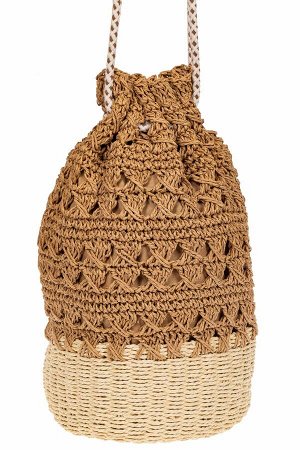 Плетеная сумка-сетка из джута, цвет крафт