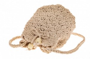 Плетеная сумочка-торба из джута, цвет бело-бежевый