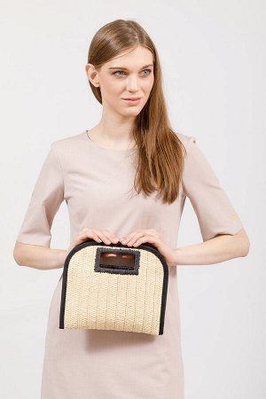 Женская плетеная сумка-конверт из соломы, цвет бежевый