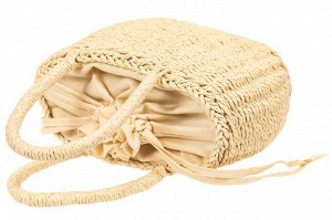 Плетеная сумка-корзинка из соломки, цвет слоновой кости