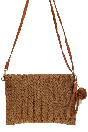 Женская сумка-клатч из соломы, цвет коричневый