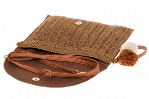 Женская сумка-клатч из соломы, цвет коричневый