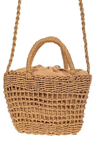 Плетеная сумка-корзина из джута, цвет бежевый