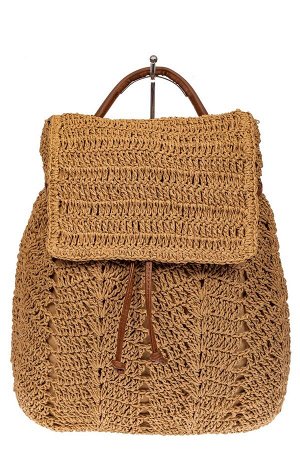 Сумка-рюкзак плетеная из джута, цвет песочный