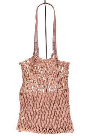 Женская сумка-авоська 2 в 1, цвет розовой пудры