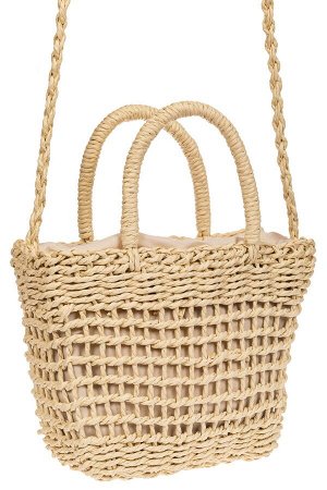 Плетеная сумка-корзина из джута, цвет слоновой кости