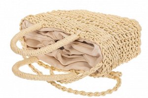 Плетеная сумка-корзина из джута, цвет слоновой кости