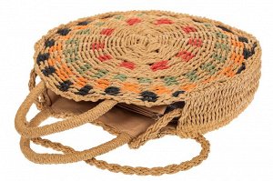 Круглая плетеная сумка из соломы, цвет мульти