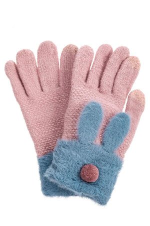 Вязаные женские перчатки с Touch Screen, цвет розовый