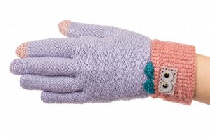 Шерстяные перчатки женские с Touch Screen, цвет серо-голубой