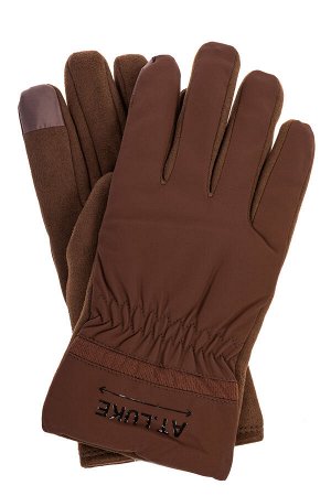 Утепленные мужские перчатки с надписью, цвет коричневый