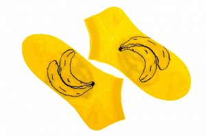 Носки короткие с принтом, жёлтый цвет