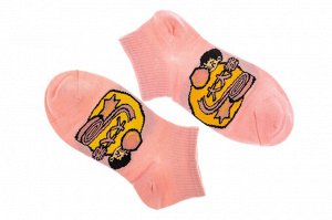 Короткие женские носки с принтом, цвет розовый
