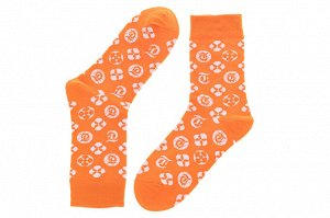 Носки с иконками, оранжевые