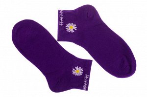 Носки женские с принтом-ромашкой, цвет фиолетовый