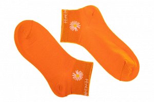 Носки женские с принтом-ромашкой, цвет оранжевый