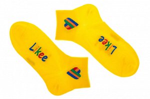 Носки подростковые с разноцветным принтом, цвет жёлтый