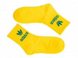 Женские спортивные носки с принтом, цвет жёлтый