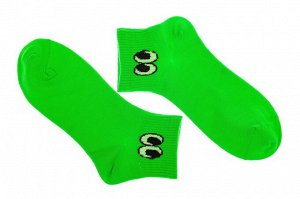 Носки хлопковые с забавным принтом, цвет зелёный
