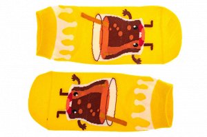 Носки молодёжные с принтом "Вкусняшка", цвет жёлтый
