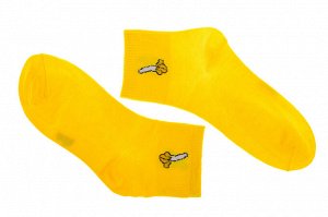 Носки женские с банановым принтом, цвет жёлтый