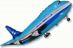 902661A Шар-фигура/ мини фольга, &quot;Самолет голубой&quot; (FM), 14&quot;/36 см