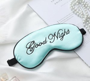Маска для сна, принт "Good night", зеленая
