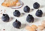 Черные дамплинги с морским гребешком и сливочным сыром (7шт)