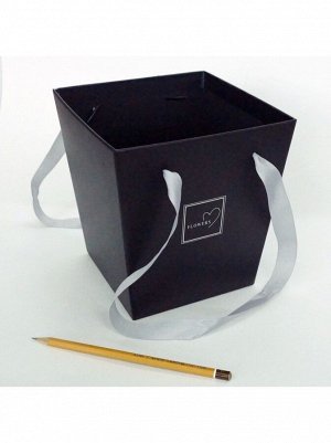 Коробка-сумка для цветов 13 х 18 х 13 см цвет МИКС