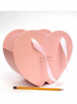 Коробка-сумка для цветов Сердце 24 х 10 х 19см