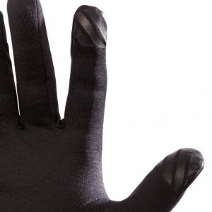 Утепленные тактильные перчатки для бега warm+, унисекс черные kalenji