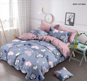 Комплект постельного белья 1,5-спальный, поплин (Романтика, розовый)