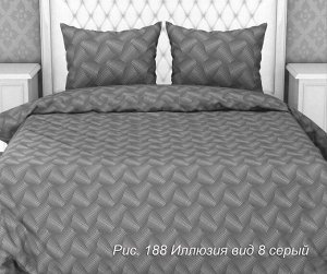 Комплект постельного белья 2-спальный, бязь "Комфорт" (Иллюзия, серый)
