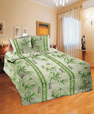 Комплект постельного белья 1,5-спальный, бязь Шуйская ГОСТ (Бамбук, зеленый)