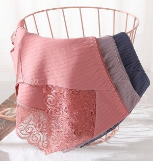 Трусы женские хлопок кружево цвет коралл (Tadmico)