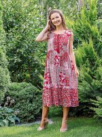 Платье(вискоза креп) №Пл18-070-2 красный,белый